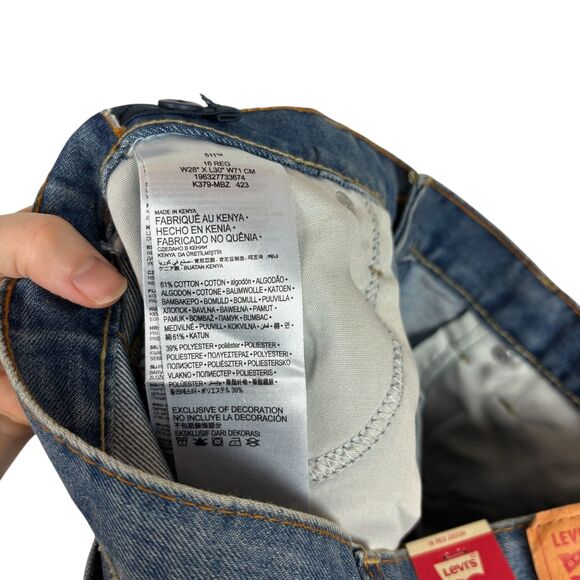 NWT Levi’s 511 Slim Jeans Boys 16, 28 x 30 - Picture 3 of 5